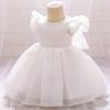 Amazon Europeia e Americana Vestido de Bebê Vestido para Bebê de Um Ano Pequena Manga Voadora Vestido Princesa Meninas Elegante Bordado Shaggy Lavável