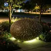 Banco de concreto translúcido oval céu estrelado UHPC para pátio, popular elemento de paisagem de cimento estelar GRC luminoso