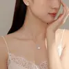 Collar Original de Perlas de Concha Marina para Mujer, Plata Pura, Estilo Coreano, Fresco y Elegante, Cadena para Clavícula con Colgante Geométrico Irregular