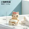 Creativo jabonera con forma de gato con escurridor para baño del hogar, linda y de alta gama, estante de almacenamiento de jabón sin acumulación de agua