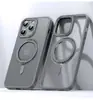 Suporte para Celular iPhone 15 Pro Personalizado Transparente Fosco Giratório Anti-Queda Capa Protetora Magnética para iPhone 16