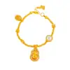 Pulsera de Oro Arena con Diamantes Incrustados, Estilo Mismo de la Joyería Puzuo Gold, Perla de Oro Calabaça Giratoria, Pulsera Fulu de Alta Gama, Versátil para Mujeres