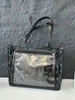 Nueva Bolsa de Hombro Grande de Cinta Estilo Japonés para Mujer 2025 Lazos Transparente Moderna Versátil Tote