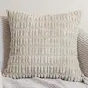Funda de almohada moderna simple de lujo ligero de pana con patrón de espiga para sofá funda de almohada funda de almohada lavable a máquina sin relleno