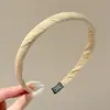 Diadema de corona alta estilo coreano, diadema de borde ancho, diadema para lavarse la cara con dientes, accesorio para el cabello de tela a cuadros de alta gama