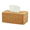 Caixa de lenços tecida estilo japonês para uso doméstico, caixa de lenços de papel para mesa de centro da sala de estar, caixa de armazenamento de decoração simples para mesa de homestay