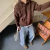 Directo de Fábrica Otoño/Invierno Nuevo Holgado Moda Reductor de Edad Estilo Perezoso Suave Pegajoso Estilo Americano Sudadera con Capucha Tejida 2026