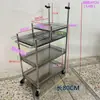 Carrinho de Transmissão ao Vivo em Aço Inoxidável, Suporte de Display Portátil Destacável para Exterior, Mesa Promocional, Expositor de Lanches
