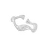885 Anel Onda de Cristal Flash Fosco Feminino Prata Esterlina S925 de Alta Qualidade Personalidade de Nicho Anel de Prata Ajustável de Luxo Leve