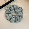 Goma de pelo de estilo perezoso francés de lunares tipo intestino grueso para mujer, goma de pelo de coleta de alta gama, cuerda para el pelo azul, accesorios para el pelo retro, cuerda para el pelo