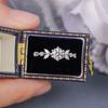 Anillo para mujer en plata de ley S925 con diseño de ramas de Lan Li Xiang, con diamantes de moissanita de 1 quilate y certificado. Soporte vacío. Venta al por mayor.