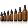 Botella de Vidrio Marrón Esmerilado para Aceites Esenciales, Botella Gotero de Vidrio de 5 ml, Botella Gotero de Grado Alimenticio de 30 ml con Punta de Goma
