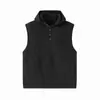 Yidao Vintage Otoño 2026 Nueva Colección: Chaleco de Punto Retro de Color Sólido sin Mangas con Capucha y Botones para Hombre