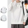 Moletom masculino 2025 outono estilo americano solto manga longa gola redonda forrado de fleece sportswear pullover jaqueta pesada moderna versátil