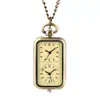 Llavero Versátil Retro Reloj de Bolsillo Tejido a Mano Reloj de Cuarzo Doble Pantalla Accesorios de Collar Reloj Hombres y Mujeres Venta al por Mayor