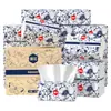 Papel Tissue Manhua 400 Folhas*6 Pacotes Série Estilo Chinês Toalhas de Papel Domésticas Guardanapos Espessados de 5 Camadas Papel de Rosto Venda por Atacado