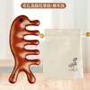 Pente de Massagem de Sândalo Natural Cabeça Terapêutica de Meridianos Pente Raspador Anti-Quebra Dentes Grandes Dentes Largos Pente Acompanhante Presente Mãos Dadas Pente de Madeira Maciça