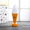 Simulación de modelo de helado caja de luz de exhibición comercial molde de cono de helado adorno letrero grande anuncio de cono de gofre helado falso