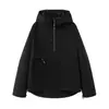 Ins estilo europeo y americano transfronterizo 2026 nueva moda elegante versátil para mujer holgado manga larga con capucha chaqueta de trabajo abrigo
