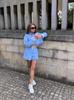 Comércio exterior transfronteiriço ZA Feminino 2024 Verão Nova Moda Contraste Listrado Camisa Curta Shorts Terno de Duas Peças