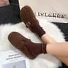 Pantuflas de Invierno Medias para Mujer con Forro de Felpa y Suelas Gruesas, Estilo Nuevo, para Uso Casual al Aire Libre, Pantuflas de Algodón, Puntera Cerrada, sin Cierre, Invierno 2026, Peludas