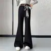 Pantalones de Campana para Niñas de Primavera y Otoño 2026 Nuevos Casuales Estilo Coreano Ajustados Ligeramente Acampanados Largos para Niñas Mayores, Modernos para Exportación