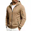 2026 Novo Produto de Inverno Transfronteiriço Masculino Solto com Forro de Lã com Zíper e Capuz Roupa de Trabalho para Deslocamento Casual Moletom Jaqueta de Manga Longa