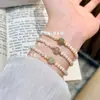 Nuevo Estilo Chino Plata de Ley S925 Perla de Agua Dulce Natural Jade Hetian Agua Clara Pulsera para Mujer, Pulsera Estilo Lujo Ligero Suave