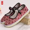 Zapatos de verano para mujer, transpirables, de cuadros, escotados, de suela plana con suela de tendón, hechos de tela de algodón en capas, adecuados para madres