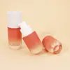 Botella Transparente Redonda de 50 ml para Esencia de Cuidado de la Piel, Botella Vacía, Tipo Spray de Presión de 30 ml para Dispensar Loción y Aceite Esencial