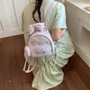 Mochila de conejo de dibujos animados estilo ins coreano para mujer, diseño único con lindo lazo y encaje estampado dulce