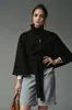 Moda Feminina Europeia e Americana Outono e Inverno 2026 Novo Moda Amazon Cor Sólida Capa Gola Alta Botões Cinto de Lã Casaco Trench
