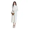 Vestido jersey de punto acanalado elástico de cuello medio para mujer, versátil de ajuste ceñido para otoño e invierno, vestido largo básico de punto