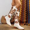 Botas Altas Transfronterizas para Mujer, Talla Grande, Nuevo Estilo Otoño e Invierno 2025, Tacón Cuadrado Transparente con Estrella de Cinco Puntas, Botas de Moda Europeas y Americanas para Mujer
