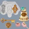 Molde de Silicone com Núcleo de Fechadura Antiga para Decoração de Bolo Fondant Flor em Relevo Parafuso Molde de Chocolate Resina