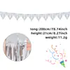 Decoração de Festa de Aniversário Bandeira de Franjas Semicírculo Fundo de Um Ano Arranjo de Parede Flor Bandeirola Brilhante Bandeira de Seda de Chuva
