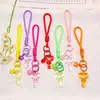 Lanyard para teléfono de oso de caramelo atmosférico, colgante de resina, correa de muñeca tejida, llavero, accesorio de lanyard anti-caída para bolso