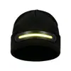 Linterna frontal COB transfronteriza gorro cálido 2 en 1 para deportes de invierno al aire libre con luz de advertencia incorporada gorro de punto luz de trabajo