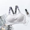 Sutiã Tomara-que-caia com Letras em Inglês Sem Costura Transfronteiriço para Meninas, Camisola Esportiva para Corrida, Lindo Top de Costas