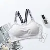 Sujetador Deportivo Strapless de Letras Inglesas sin Costuras para Niñas, Sujetador Deportivo Camisola para Correr, Hermoso Sujetador Deportivo de Espalda para Mujeres
