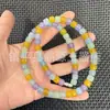 Pulsera de Tres Colores de Jade con Cuentas Redondas Violetas Multicolor, Pulsera y Collar de Múltiples Círculos, Alternativa al Jade, Piedra Preciosa y Cuarzo