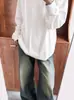 Camiseta Interior Base Blanca de Algodón Amigable con la Piel Holgada Adelgazante para Hombres y Mujeres Ropa Interior de Otoño Top Básico de Canalé de Manga Larga Ajustado