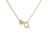 Venta caliente, collar personalizado con carta de amor de acero inoxidable, colgante doble, ambiente sencillo, accesorios de joyería, fábrica al por mayor