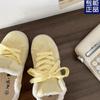 Sapatos Quentes de Inverno 2025 Design Original Sola Grossa Forrados com Lã Sapatos de Algodão Estilo Coreano Tênis Versátil para Estudantes para Mulheres