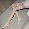 Calcetines Sexy de Encaje Negro Sexy Ultrafinos para Mujer por Encima de la Rodilla Negros de Tiro Alto Estilo Japonés Medias Moda Ins Talla Única
