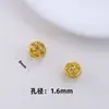 Accesorios de microincrustación dorada chapada en cobre pulsera de bola hueca perforada con cuentas material diy para pulsera espaciador de toroide con cuentas