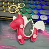 Nuevo Colgante de Unicornio Cosido a Mano Doble Cara Lindo Pegaso Colgante de Equipaje de Cuero Llavero Colgante de Ropa