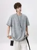 Camiseta de Manga Corta con Rayas de Bambú Estilo Retro Americano para Hombre, Marca de Verano de Moda, Diseño Genial, Top Holgado Casual de Media Manga