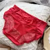 [Rojo Ancola] 880# Ropa Interior Roja Grande de Año Nuevo Malla de Encaje Seda de Hielo Ropa Interior Roja