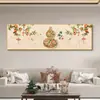 Cinco bendiciones para el hogar: una pintura decorativa grande de estilo horizontal para la sala de estar, adecuada para colgar en la pared del fondo del sofá, o como un mural temático de calabaza al estilo chino para el cabecero de la cama del dormitorio